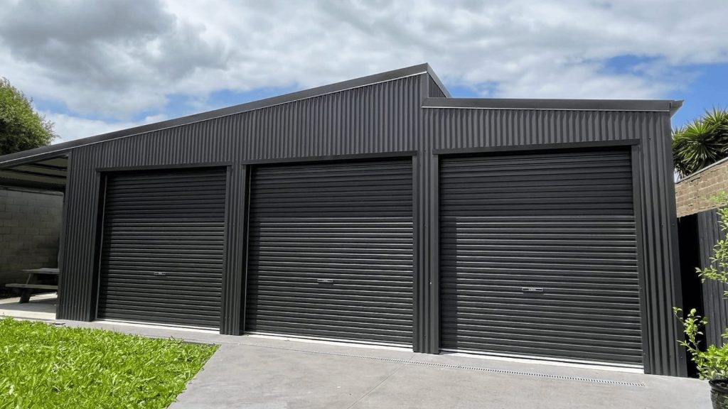 triple black roller commercial doors